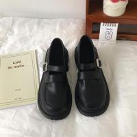 小sun家 小皮鞋女学生2021夏季韩版皮带扣jk百搭复古英伦风单鞋潮 黑色 35
