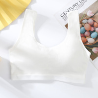 少女内衣高中学生运动小胸聚拢防凸点下垂大码背心抹胸文胸一体夏 白色 6780# M (75-100斤)