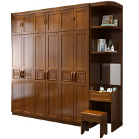 艺可恩实木衣柜家用卧室收纳柜现代简约衣橱出租房用经济型3456门组合柜