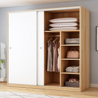 艺可恩推拉门衣柜现代简约出租房家用卧室衣橱简易小户型实木质儿童柜子