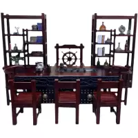 艺可恩老船木茶桌椅组合家用功夫泡茶台新中式实木茶几茶桌茶具套装一体