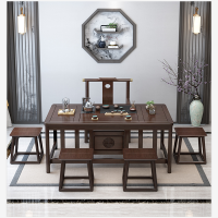 艺可恩新中式实木茶桌椅组合客厅办公室茶台茶道功夫茶桌烧水壶一体套装