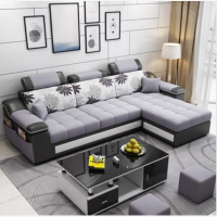 艺可恩 布艺沙发简约现代客厅科技布小户型组合出租房皮布乳胶整装家具