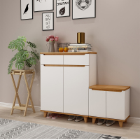 艺可恩进门鞋柜北欧实木简约现代门厅柜玄关柜隔断柜储物柜挂衣架衣帽柜