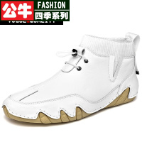 公牛四季男鞋毛线口马丁靴男新款英伦风内高帮鞋青年时尚个性马丁靴男皮鞋秋冬新款男生短靴英伦潮流牛皮软底舒适运动鞋