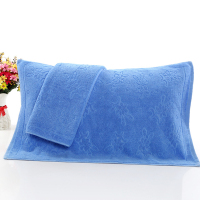 宾馆公寓提花全棉蓝色枕巾50*75cm