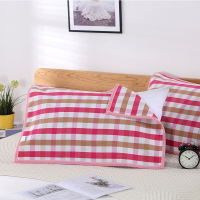 宾馆公寓老粗布格子条纹枕巾50*75cm