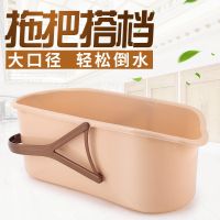 大容量洗拖把桶长方形家用水桶挤水桶胶棉海绵拖布桶拖地涮清洗桶 咖色中号桶无滤板46*20*17cm