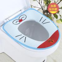 马桶垫坐垫圈防水可爱坐便套拉链粘贴式座便器垫子马桶垫两件套 叮当猫 粘扣式