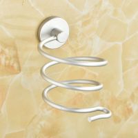 打孔免打孔多选吹风机架 太空铝风筒置物架 浴室牙刷架电吹风架子 亚光不带杯打孔款