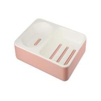 双格肥皂盒大号宿舍洗衣皂收纳盒家用创意双层沥水香皂盒架皂碟 红色