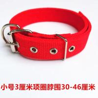 狗狗牵引绳项圈狗链子中型大型犬牵狗绳萨摩金毛拉布拉多狗狗用品 红色小号项圈[单独项圈] 脖围30-46厘米
