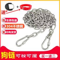 304不锈钢狗链子防咬遛狗铁链狗狗牵引绳项圈小型中型大型犬狗绳 2mm粗链条(10斤内小型犬) 1.2米