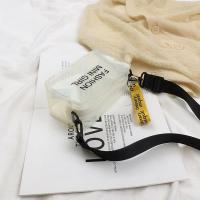 透明小方包女 2021新款百搭沙滩斜挎包小包包果冻包韩版ins化妆包 白色