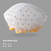 浴帽成人女防水洗澡帽双层加厚头套韩国沐浴帽发膜专用护理头发罩 亮片金色
