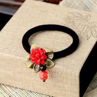 简约可爱头绳发圈发带女橡皮筋扎头发头饰古风民族风饰品头花 红花012