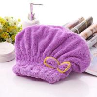 [1/2个装]干发帽子超强吸水加厚可爱浴帽女通用干发巾擦头发巾 1个(紫色)公主干发帽