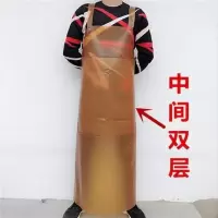 石材围裙迷彩防水防油耐酸碱工业围腰加长加大加厚耐磨水产皮围裙 双层黄色石材围裙