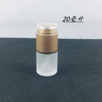 3只装 蒙砂玻璃分装瓶按压式乳液瓶空瓶爽肤化妆水护肤品旅行套装 金色款 20ML(3只装)