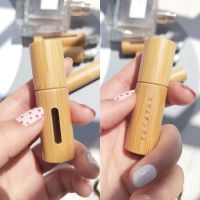 2只装滚珠瓶玻璃香水瓶空瓶精油精华液分装瓶高档香水分装瓶竹壳 【5ML开窗2支】
