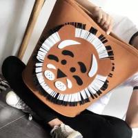 ins玩具收纳筐脏衣篮 杂物衣物收纳桶毛毡布艺玩具箱可爱动物立体 老虎 中号30*30