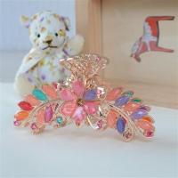 大抓夹发夹洗澡盘发水晶头饰发饰超大号发抓女士发夹9厘米抓发夹 七彩色