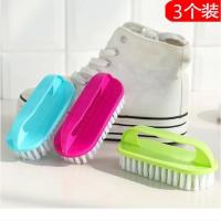 鞋刷子硬毛家用洗衣刷刷子清洁洗鞋多功能塑料地板刷浴盆刷带手柄 1个装[颜色随机]