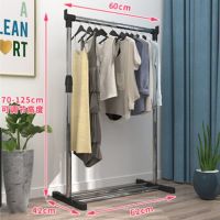 晾衣架落地伸缩不锈钢室内折叠双杆式卧室凉衣服架子阳台挂晒衣架 儿童款