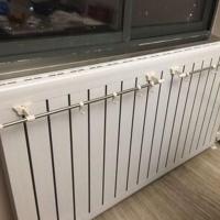 通用型暖气片晾衣架毛巾架毛巾杆不锈钢管挂衣钩置物架免打孔 单杆40厘米加厚晾衣架[送3个挂钩]