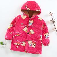 秋冬儿童夹棉罩衣男加绒中大童女宝宝加厚棉衣外穿连帽防护衣外套 加绒罩衣-粉色图案随机 XXL 建议4-5岁