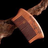 ]桃木梳子女套装桃木家用檀木防静电脱发直长发按摩梳子古风 10cm随身包桃木梳(偏小不推荐)