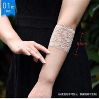 短款礼服女蕾丝遮疤纹身女士小手臂套护手腕套护臂护肘套袖套手套 01款(一双) S(周长18cm)