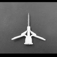 飞机涨塞膨胀管空心砖空心螺丝窗帘石膏板螺丝蝴蝶胀塞飞机膨胀管 白色飞机配彩釘[10套]_促销