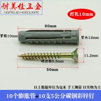 空心砖专用膨胀螺栓 锚固胀钉加长不锈钢内置膨胀螺丝 四面膨胀管 M10配5公分自攻十字钉(10套)