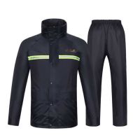 天堂雨衣雨裤套装电动车摩托车双层加厚雨披男女成人雨衣N211-7AX 藏青色[双层+夜光条] N211-7AX-S