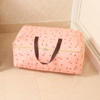 大号牛津布手提行李袋防水搬家袋幼儿园儿童衣服棉被整理袋收纳袋 粉底红樱桃 中号:53长18宽33高cm