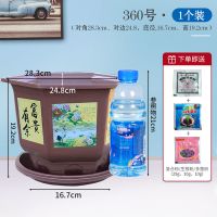 加厚大号六角花盆仿陶瓷塑料文竹绿萝月季吊兰花盆中国风盆景 紫色1个装 340