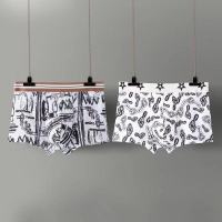 4条装 男士冰丝内裤男平角裤冰凉顺滑时尚个性中腰青年潮流式内裤 2条装 山林=脚印 L 60-95斤