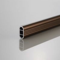 衣柜挂衣杆衣架杆托晾衣杆法兰座衣橱内横杆铝合金橱柜杆五金配件 衣杆-香槟色-1-50CM