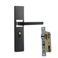 室内静音门锁卧室家用通用型木门把手现代简约中式锁具黑色分体锁 连体锁(小50静音)