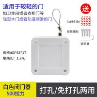 自动关门器家用防盗门免打孔简易拉绳推拉门闭门器移门关门神器 白色拉力（500KG）