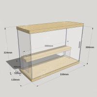 实木多层盲盒展示泡泡玛特娃娃手办展示盒阶梯防尘透明收纳盒 2层款