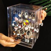 珠宝首饰展示架挂耳环耳钉项链饰品架手链盒小亚克力透明欧式防尘 透明首饰盒