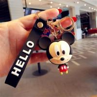 可爱卡通大头小叮当钥匙扣 钥匙保护套硅胶家用大小号 钥匙套情侣 黑米奇公仔