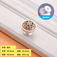 欧式现代简约鞋柜门带镶钻小把手大衣柜橱柜门象牙白柜门拉手新款 6142-单孔