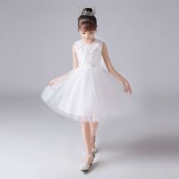 儿童洋气礼服女童小女孩公主裙子夏装儿童连衣裙新款2021年 白色 110