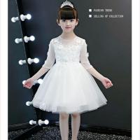 女童连衣裙春装2021新款夏装公主裙儿童礼服小女孩洋气蓬蓬纱裙子 白色 110
