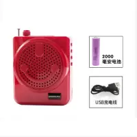 迷你小蜜蜂扩音器教学要挂导游教师专用大功率小喇叭 红色+充电线