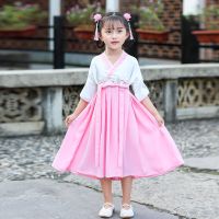 汉服女童春秋古装超仙儿童唐装公主裙中国风襦裙连衣裙2021年新款 汉服花 110