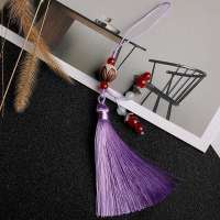 手机挂件古风饰品流苏钥匙挂件汉服手机包包书包挂绳玛瑙挂坠女款 挂绳款[紫罗兰]